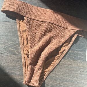NWT Brown Textured Bikini Bottom